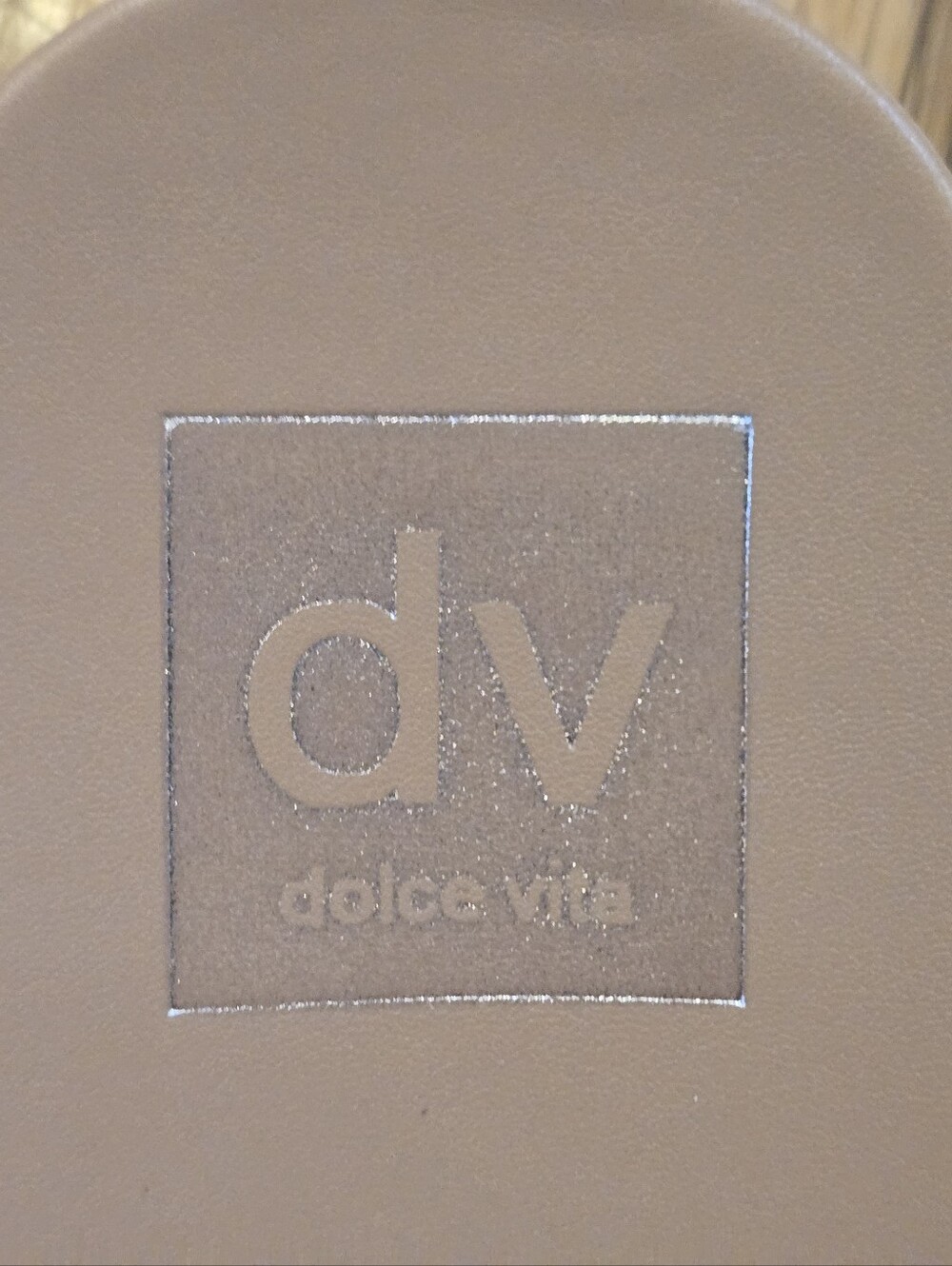 DV by Dolce Vita Taupe Slide Sandals with Tortoiseshell Buckle - Picture 7 of 8